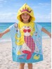 Kids Mermaid Patterned Hoodie Towel